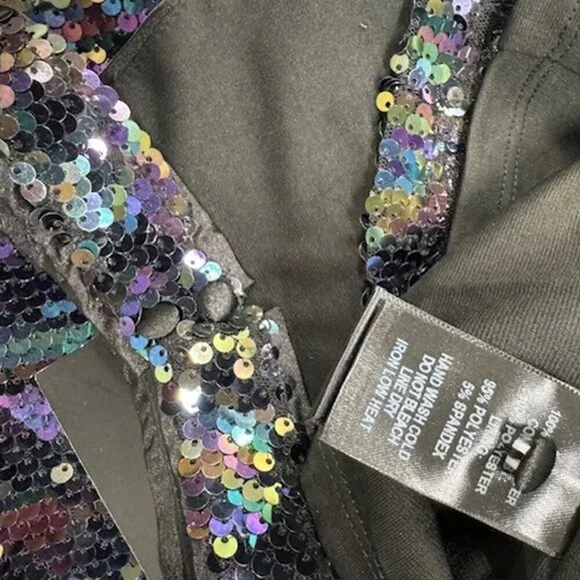 NWT Lulus Classic Diva Black Multi Sequin Halter Bodycon Mini Dress - Picture 11 of 12